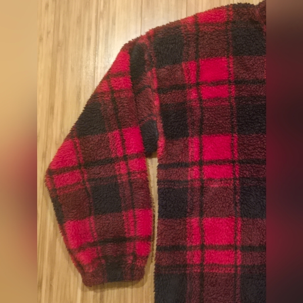 Maurices Red and Black Plaid Cozy Top - Picture 3 of 9